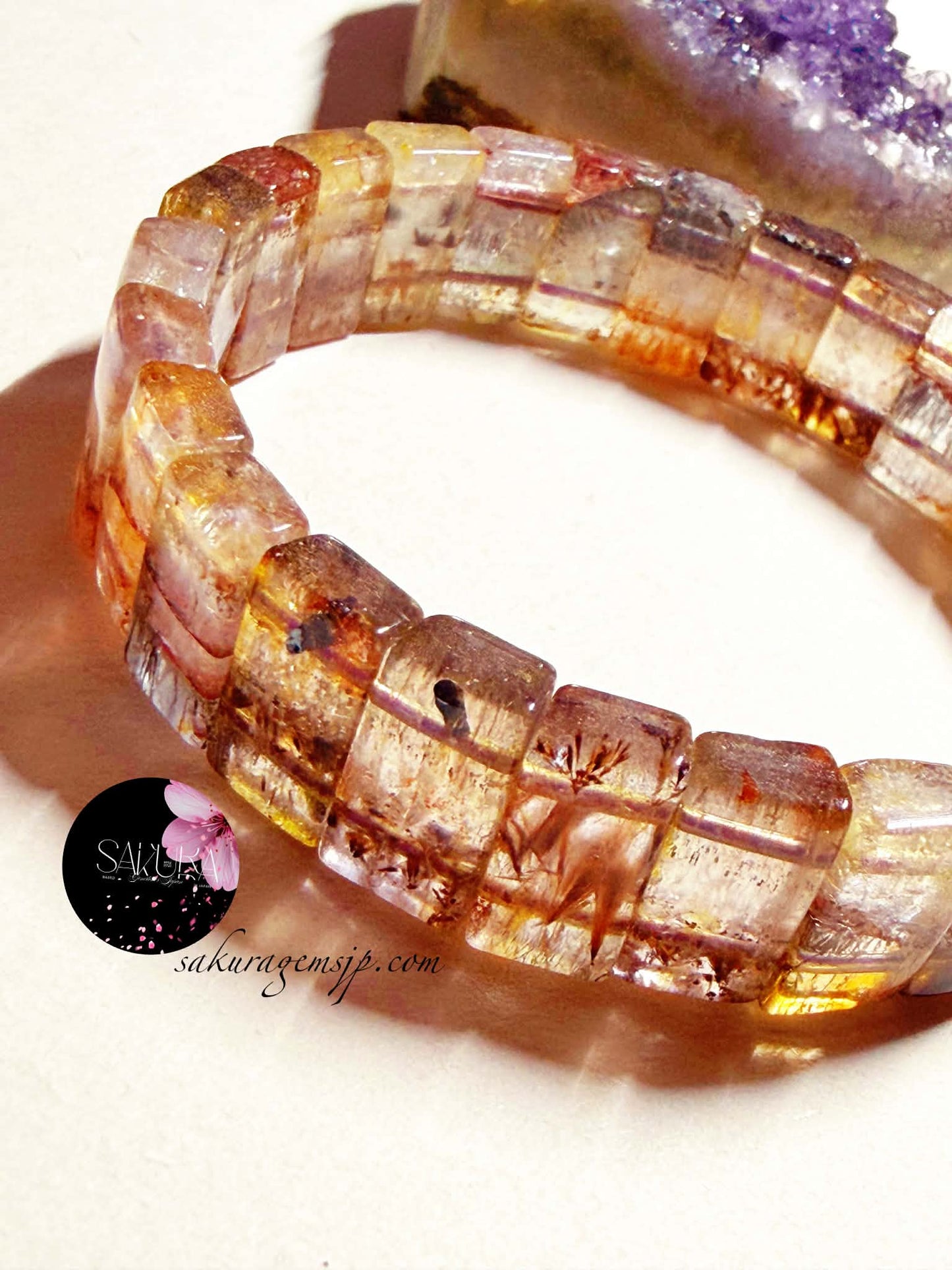 rarefind✨ AURALITE*23 with Cacoxenite natural gemstone soft bangle