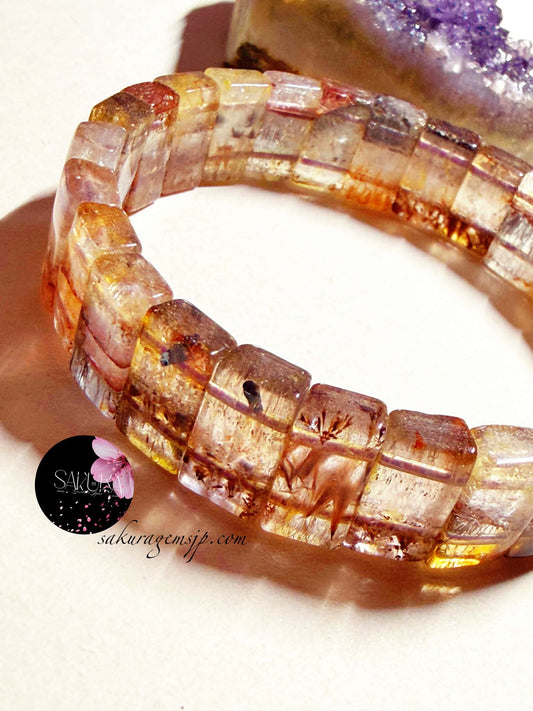 rarefind✨ AURALITE*23 with Cacoxenite natural gemstone soft bangle