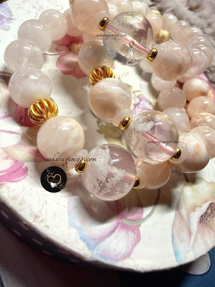 Natural Stone Pink SERICITE in Quartz ( desabure by: im sakura )