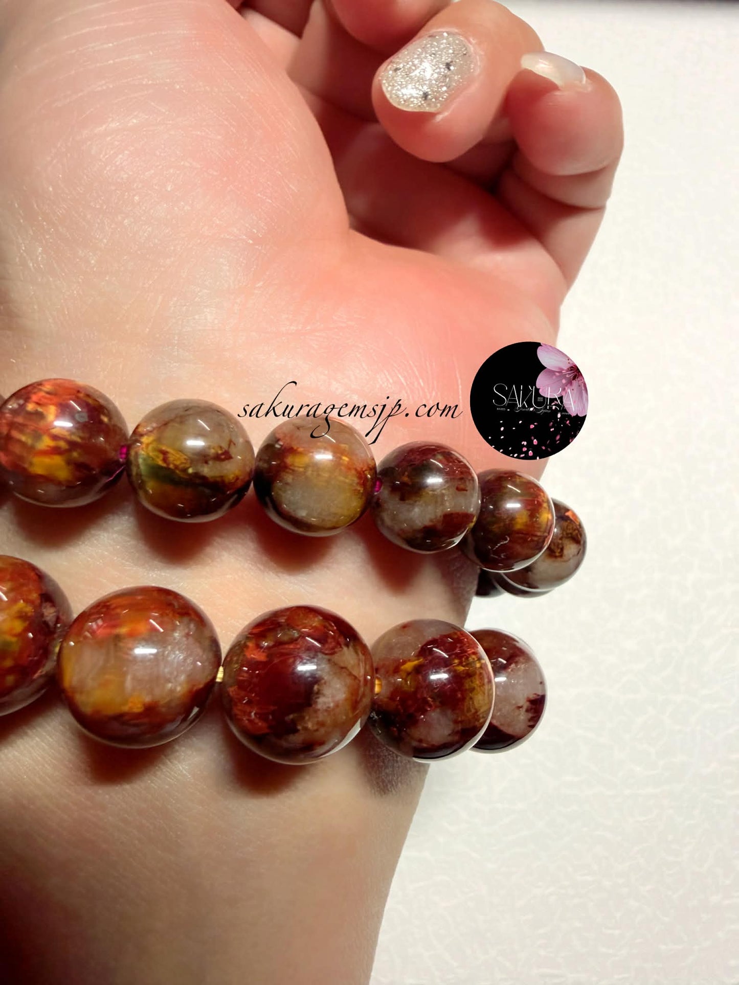 Golden RED PIETERSITE Round Beads Bracelet