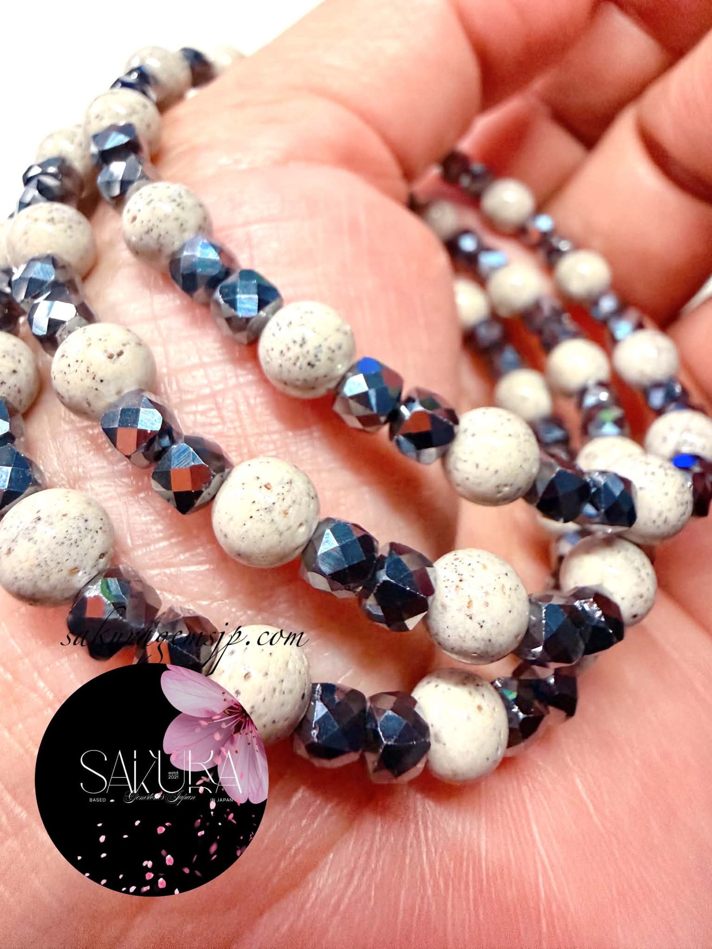 OVER9 Terahertz x HOKUTOLITE (Hot Spring Stone) Bracelet