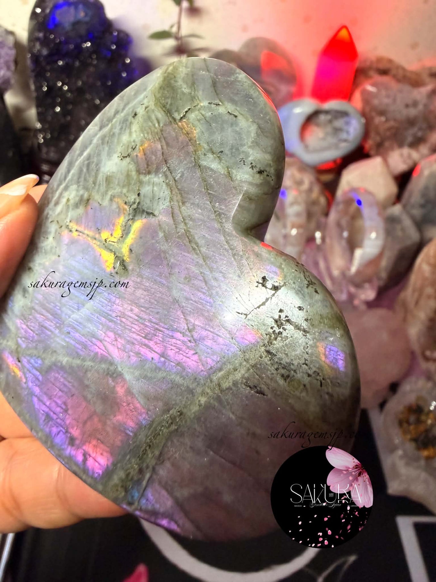 Premium Grade Purple-pink-blue Heart Labradorite