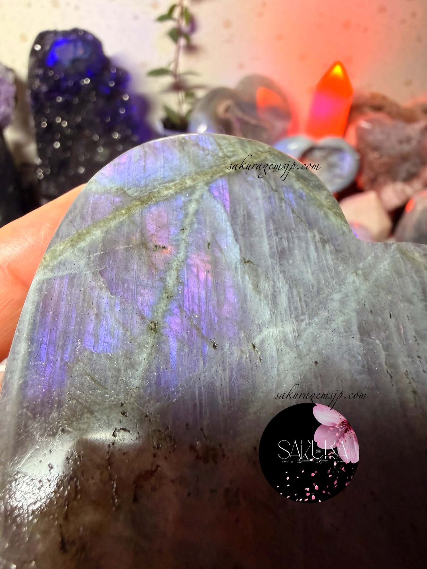 Premium Grade Purple-pink-blue Heart Labradorite