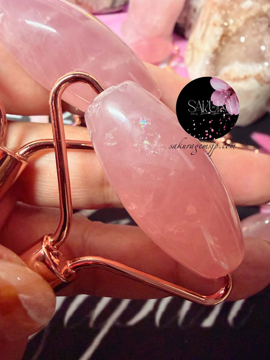 Premium Grade Rose Quartz ~face roller~