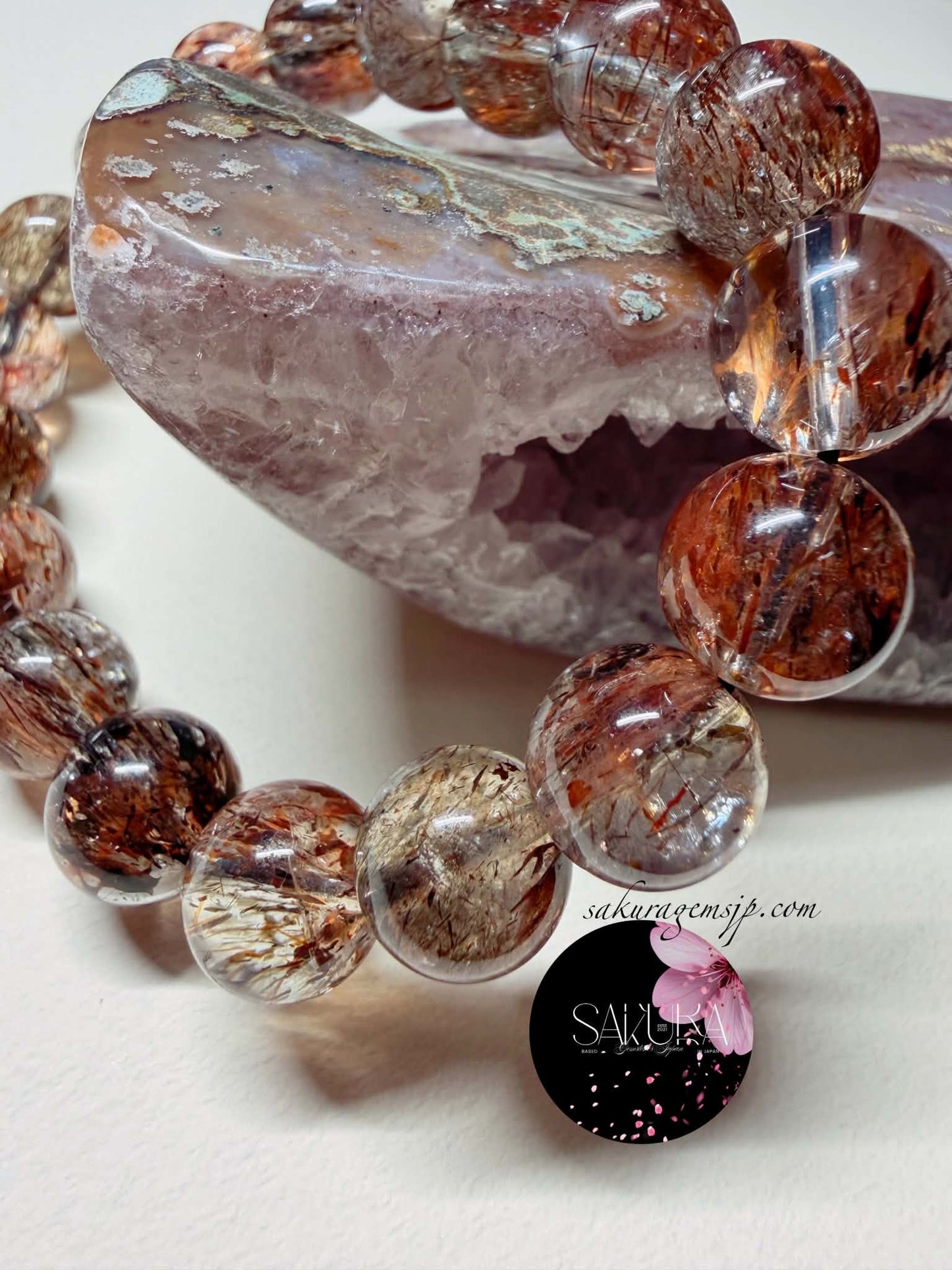 Black SUPER SEVEN S7 / Foliated MICA in Quartz Bracelet
