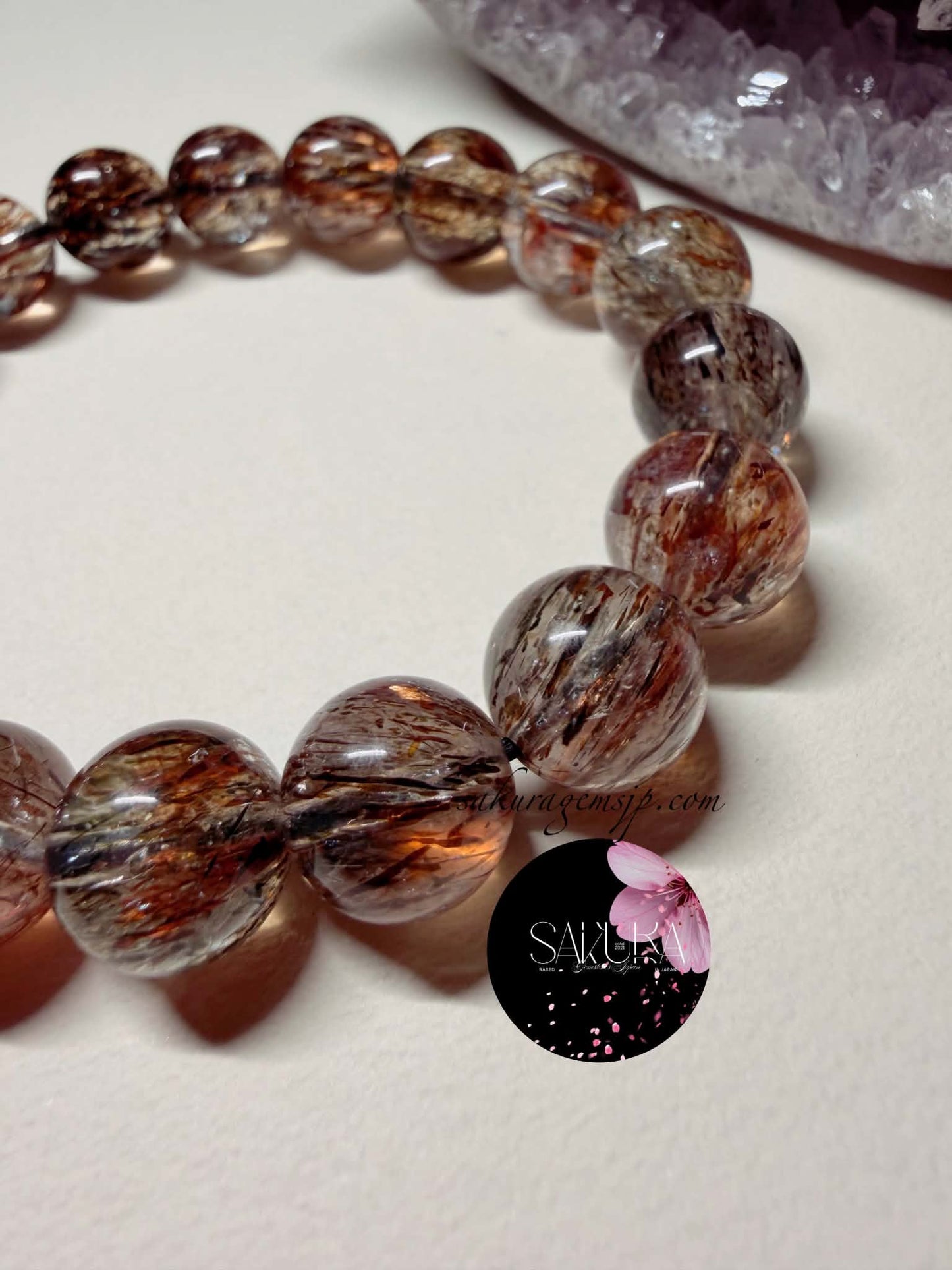 Black SUPER SEVEN S7 / Foliated MICA in Quartz Bracelet