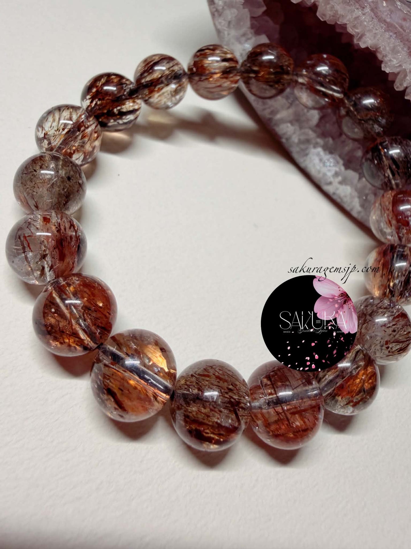 Black SUPER SEVEN S7 / Foliated MICA in Quartz Bracelet