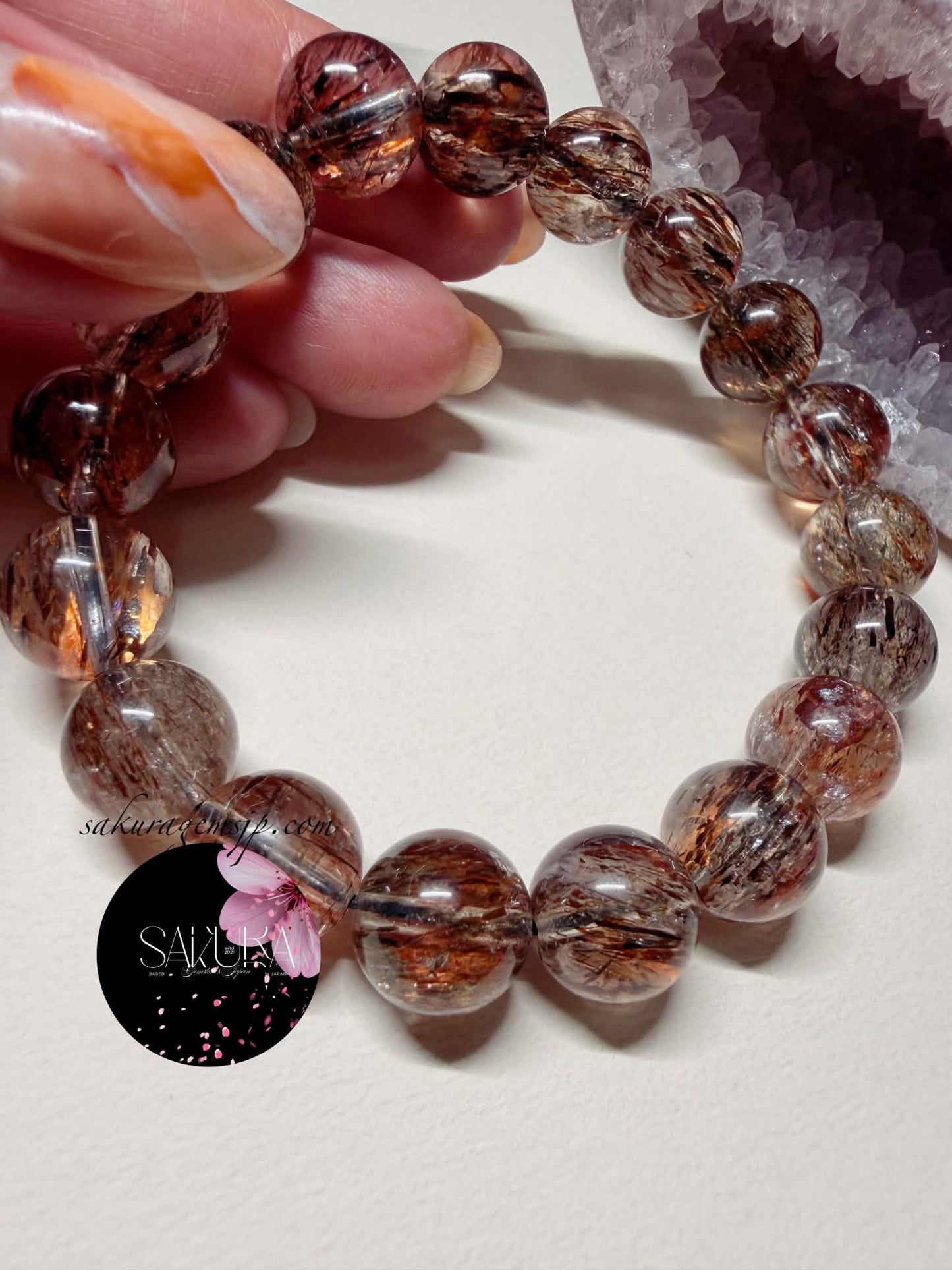 Black SUPER SEVEN S7 / Foliated MICA in Quartz Bracelet