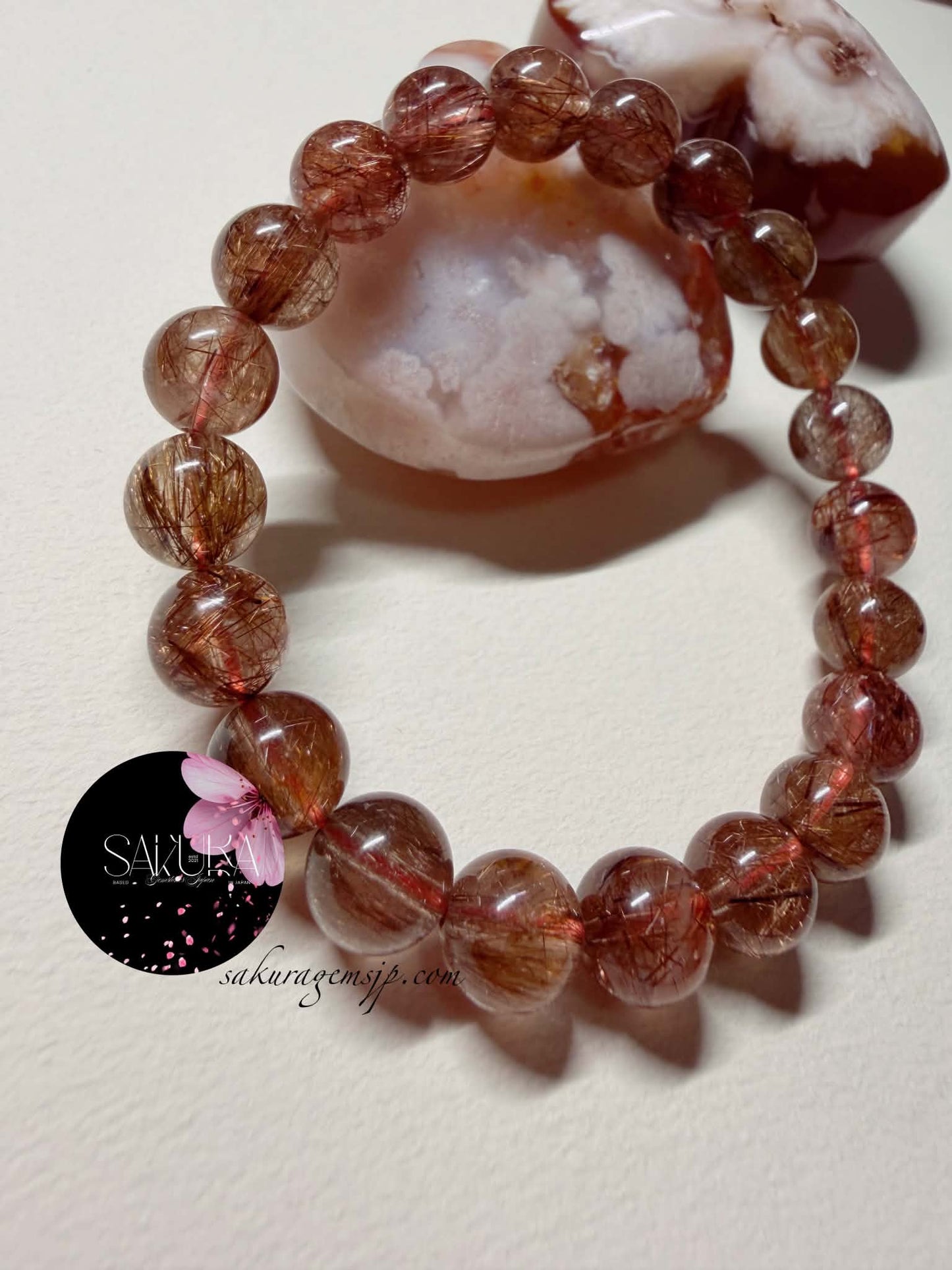 RED Rutile Quartz or TIGER Rutile Bracelet
