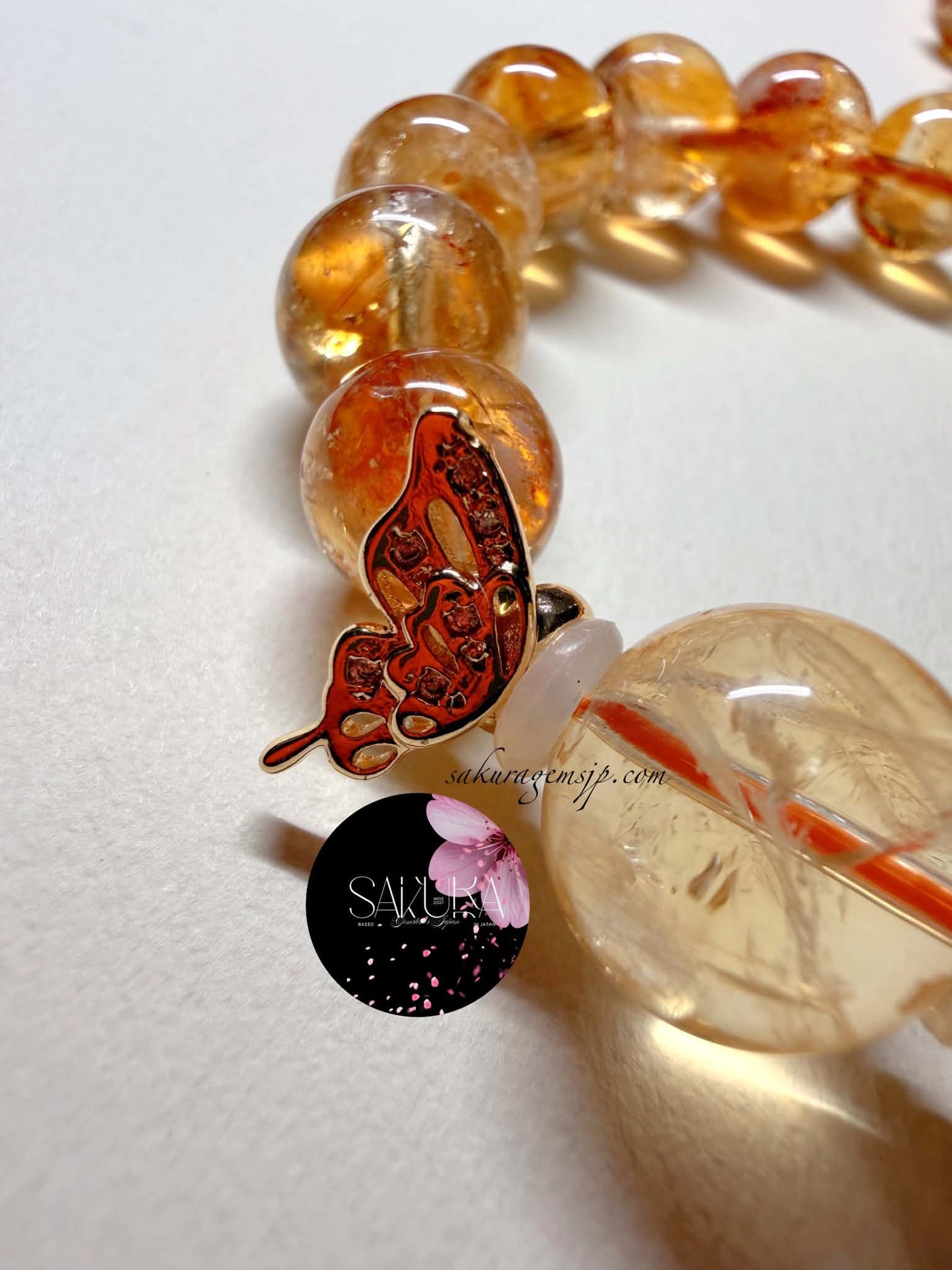 Pyramid Phantom Rainbow Citrine Bracelet