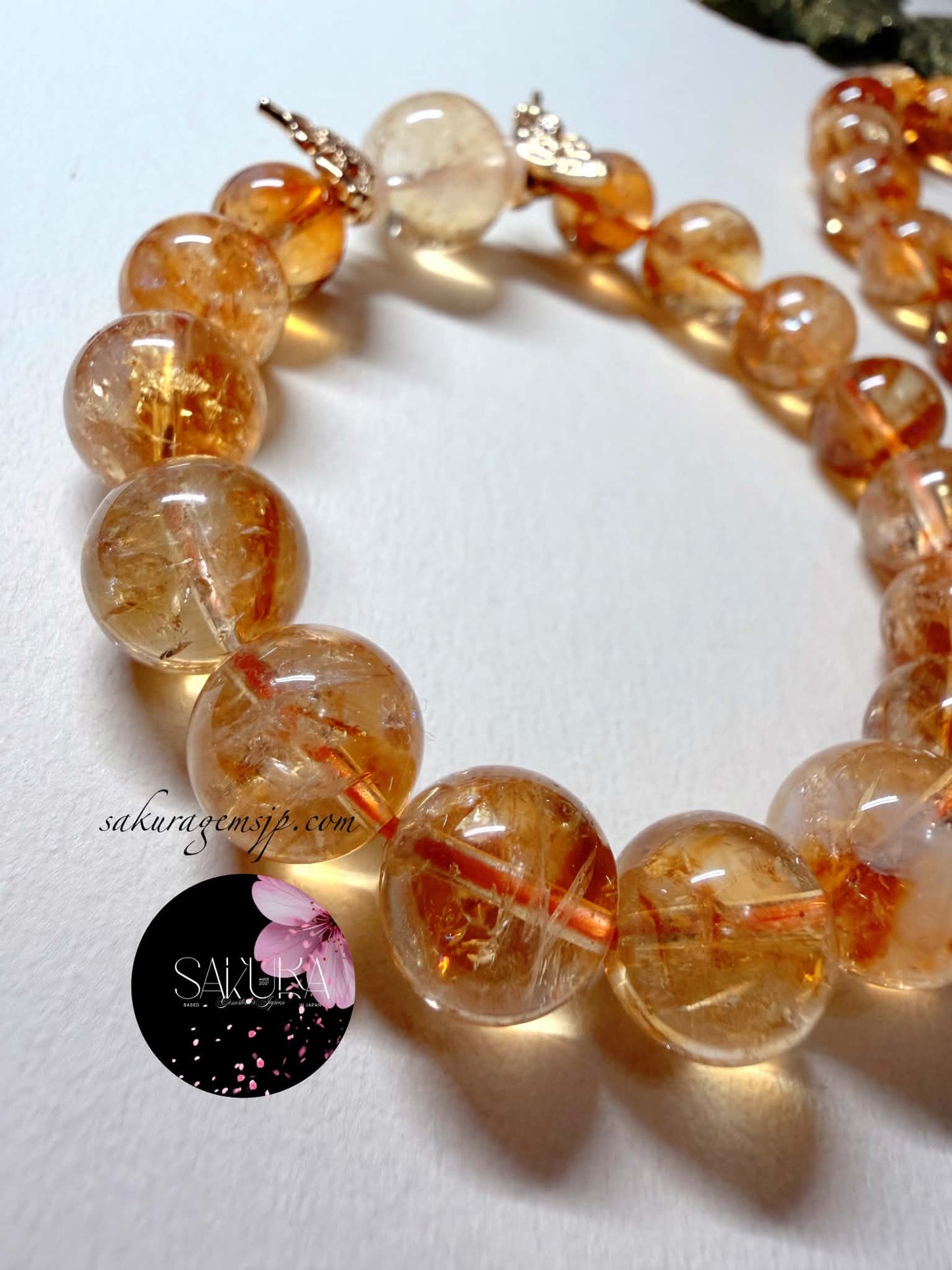 Pyramid Phantom Rainbow Citrine Bracelet