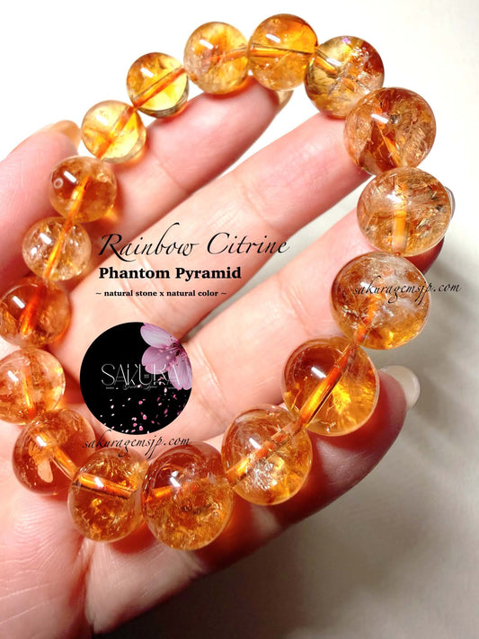 Pyramid Phantom Rainbow 🌈 Citrine Bracelet