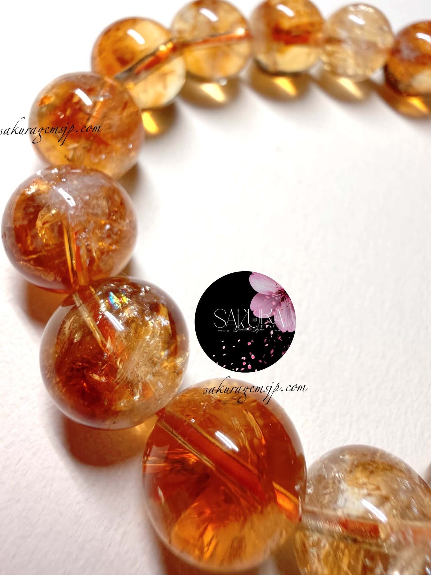 Pyramid Phantom Rainbow 🌈 Citrine Bracelet
