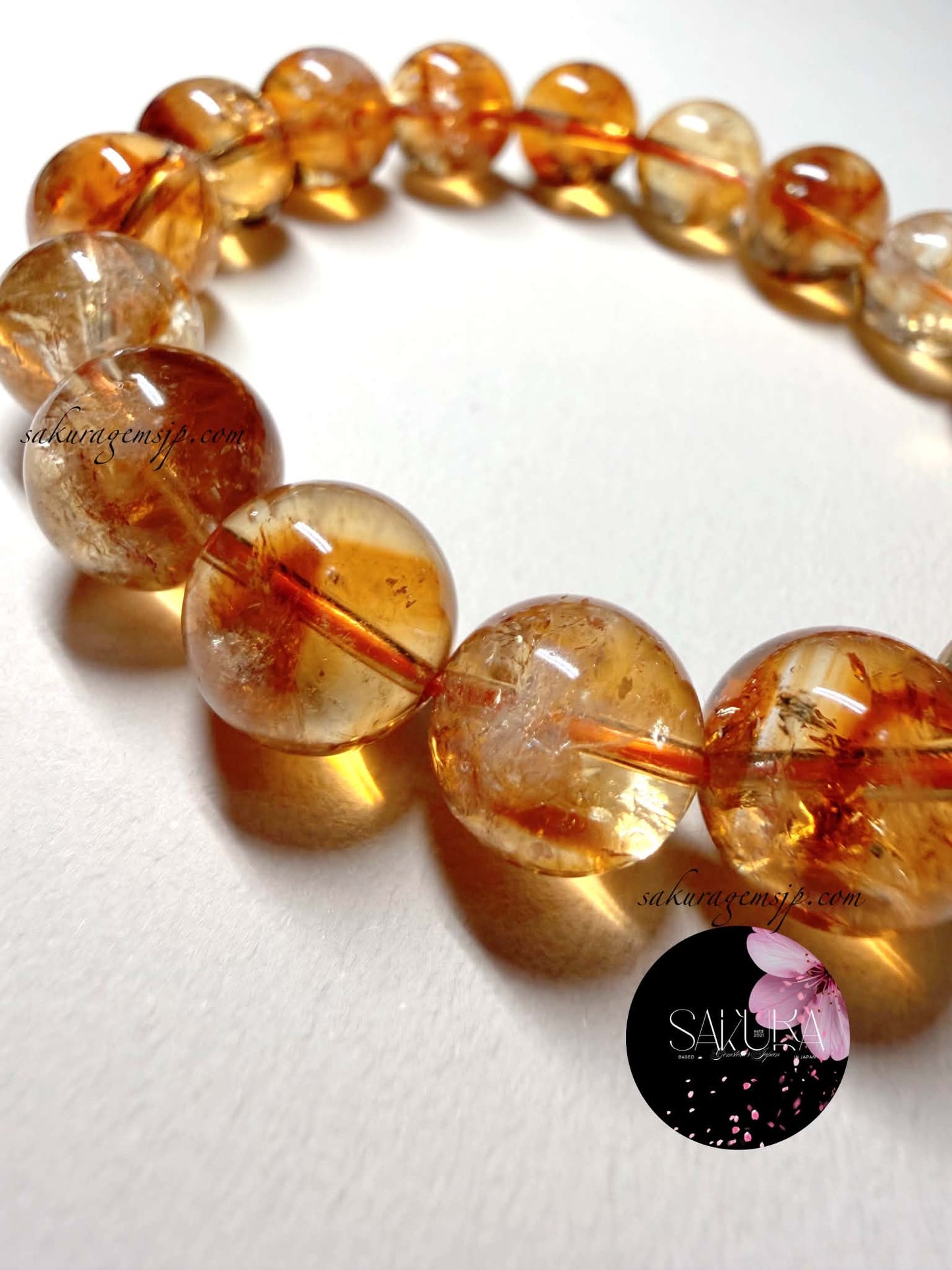 Pyramid Phantom Rainbow 🌈 Citrine Bracelet