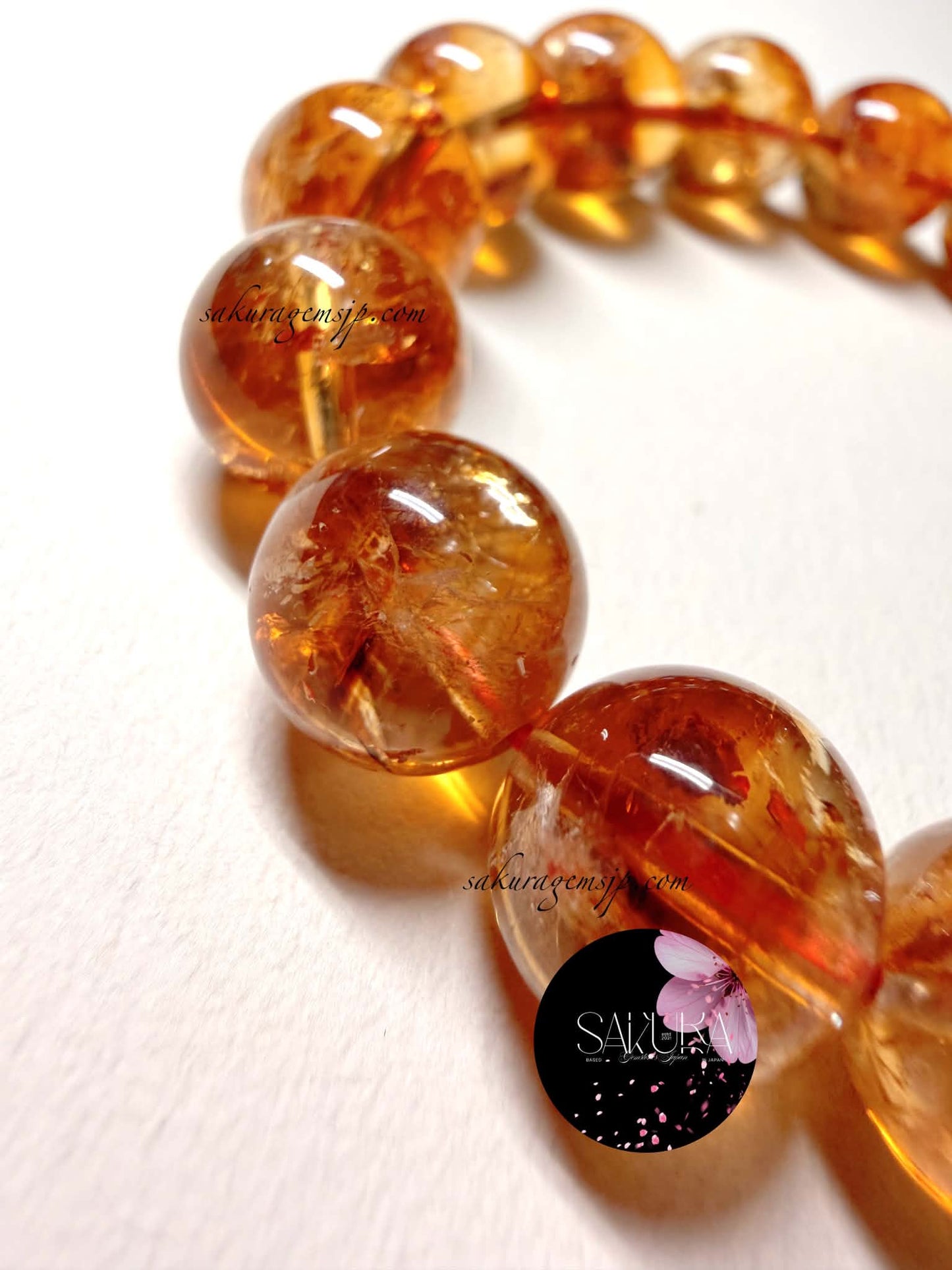Pyramid Phantom Rainbow 🌈 Citrine Bracelet