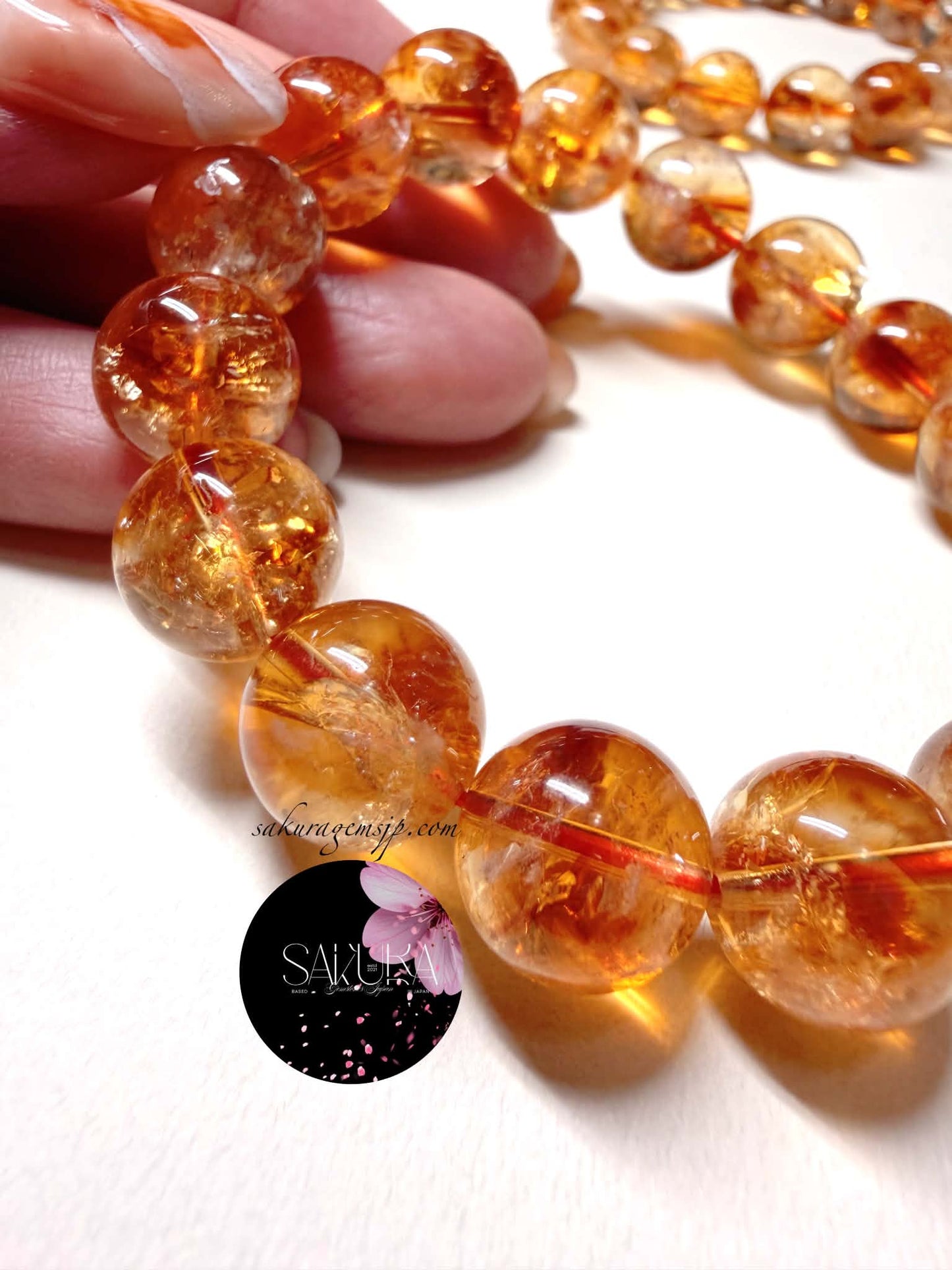 Pyramid Phantom Rainbow 🌈 Citrine Bracelet