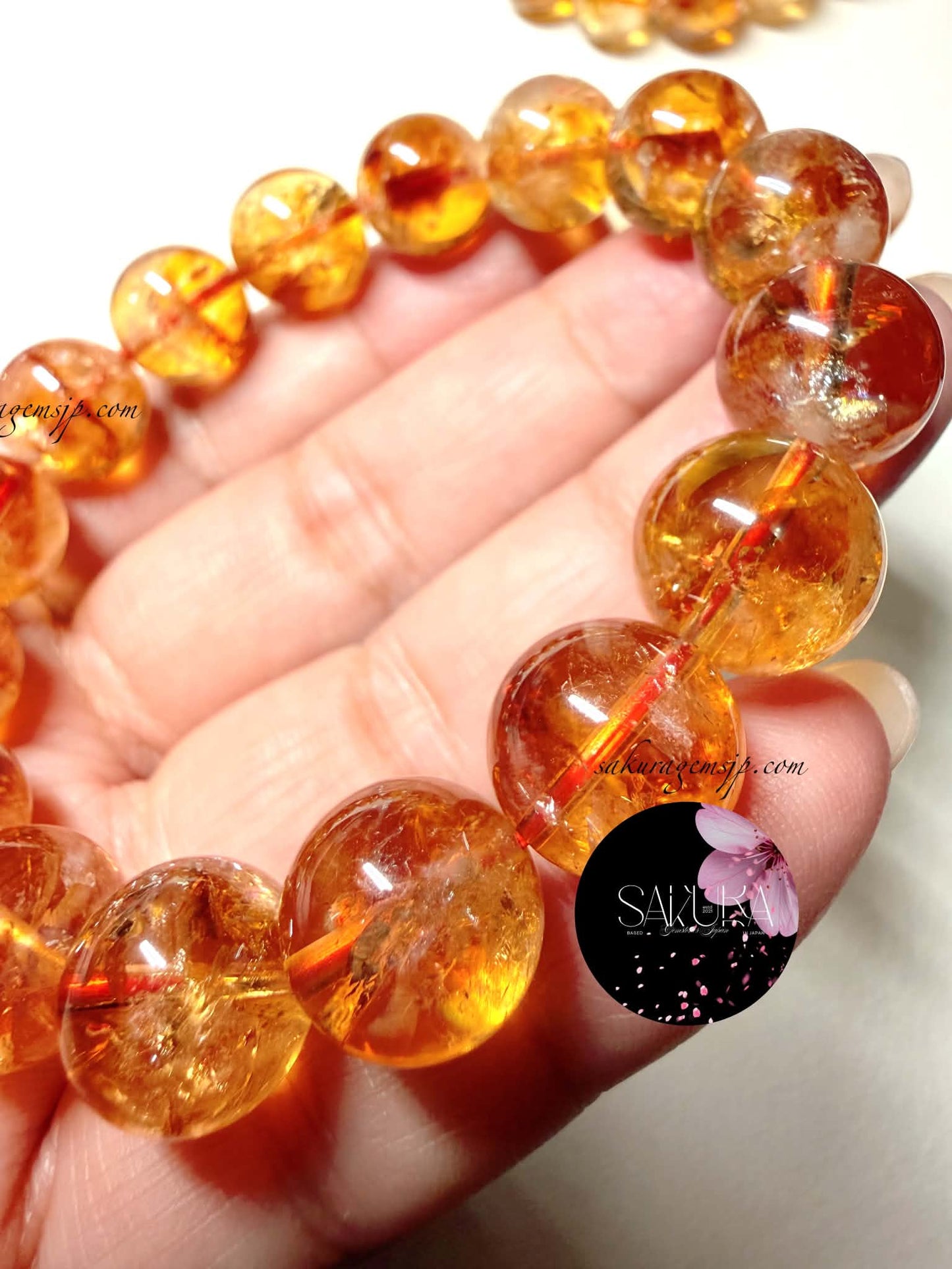 Pyramid Phantom Rainbow 🌈 Citrine Bracelet