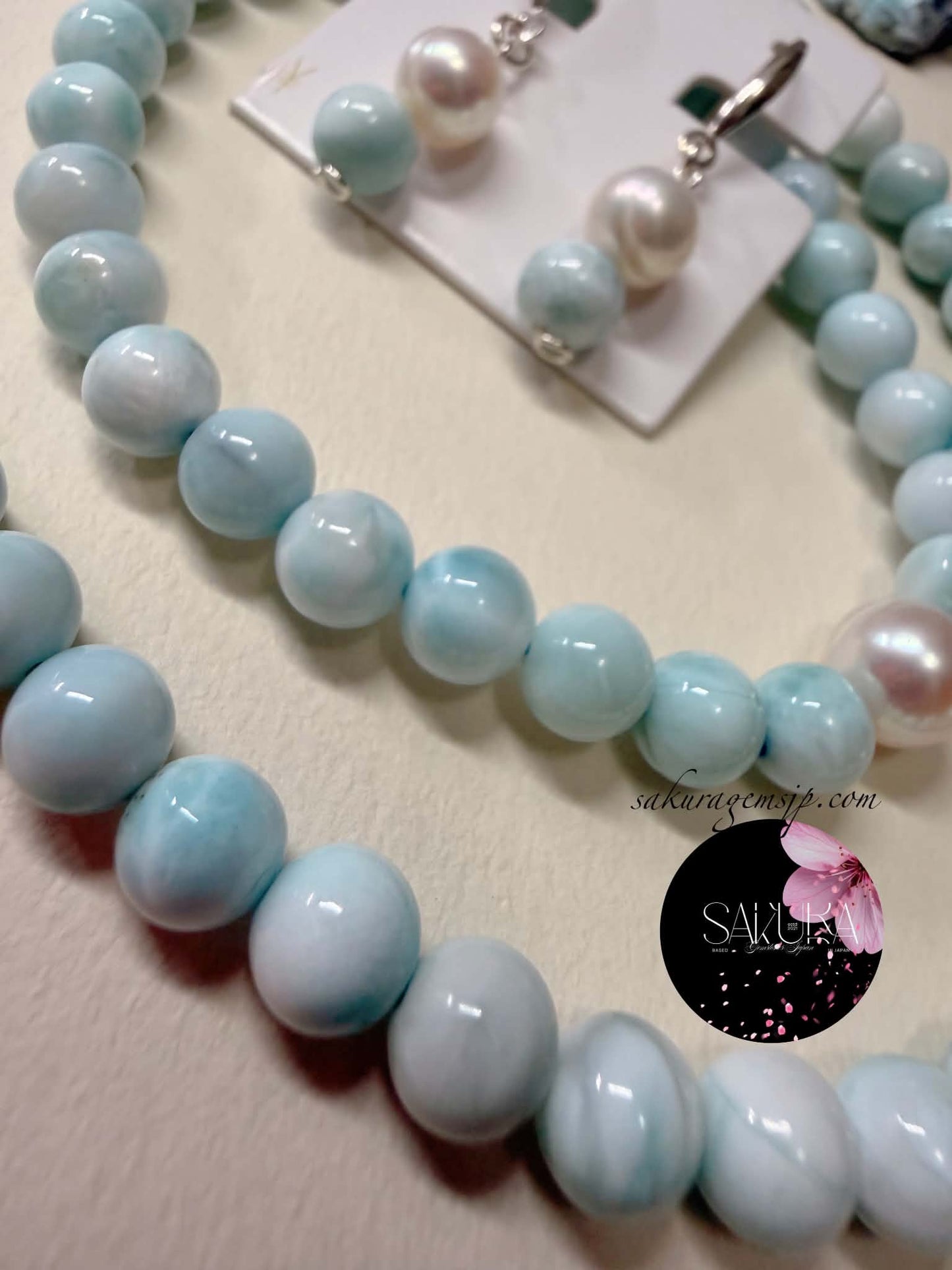 s925 Sterling Silver Setting LARIMAR ( Necklace + Bracelet + Earrings )