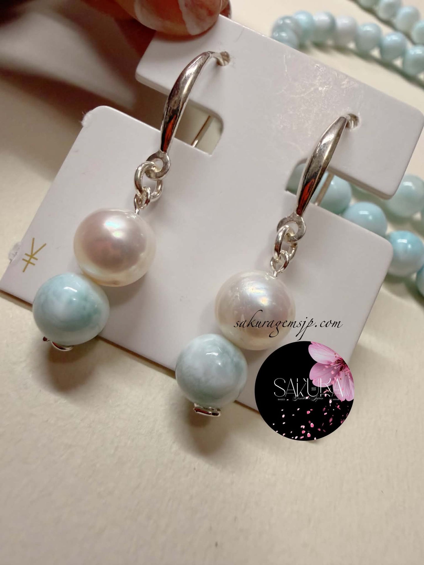 s925 Sterling Silver Setting LARIMAR ( Necklace + Bracelet + Earrings )