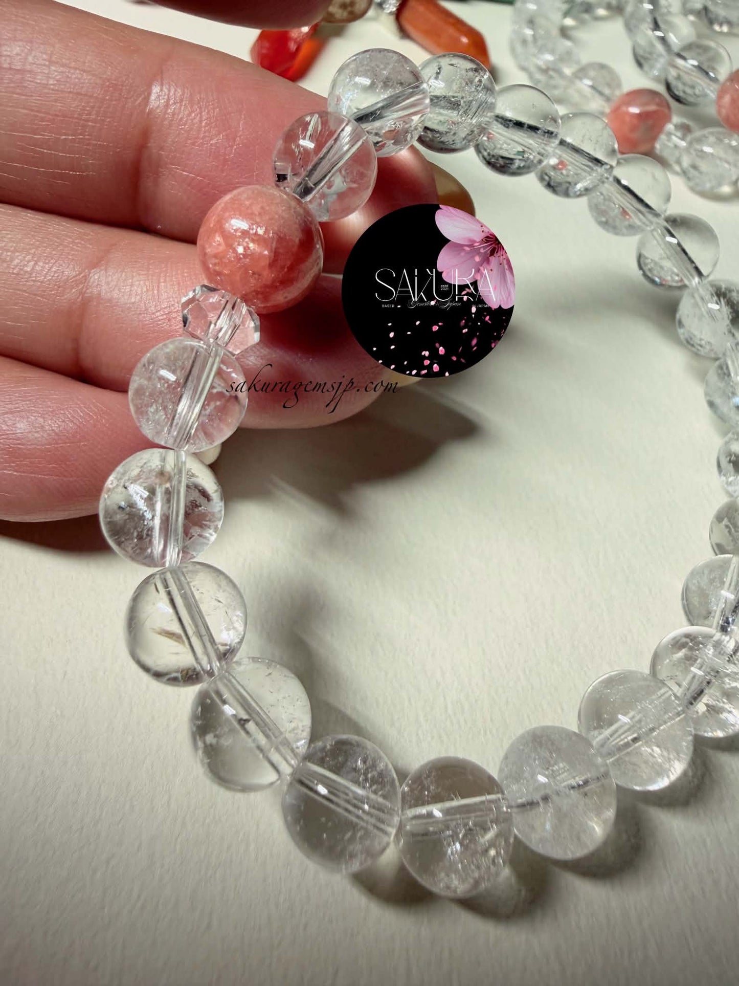 High Quality HIMALAYAN Quartz x Rhodochrosite Bracelet ( Desabure Signature Collection )