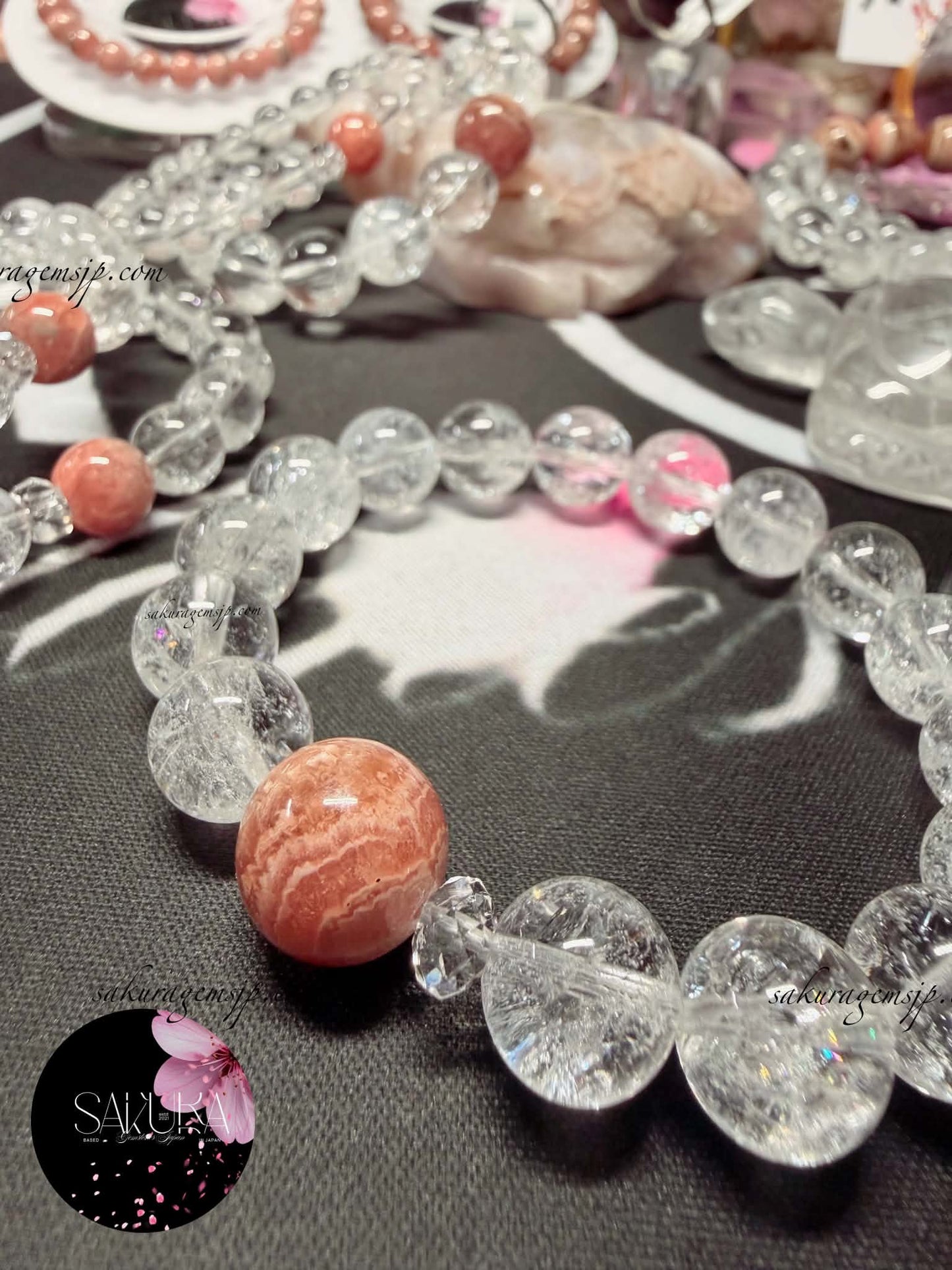 High Quality HIMALAYAN Quartz x Rhodochrosite Bracelet ( Desabure Signature Collection )
