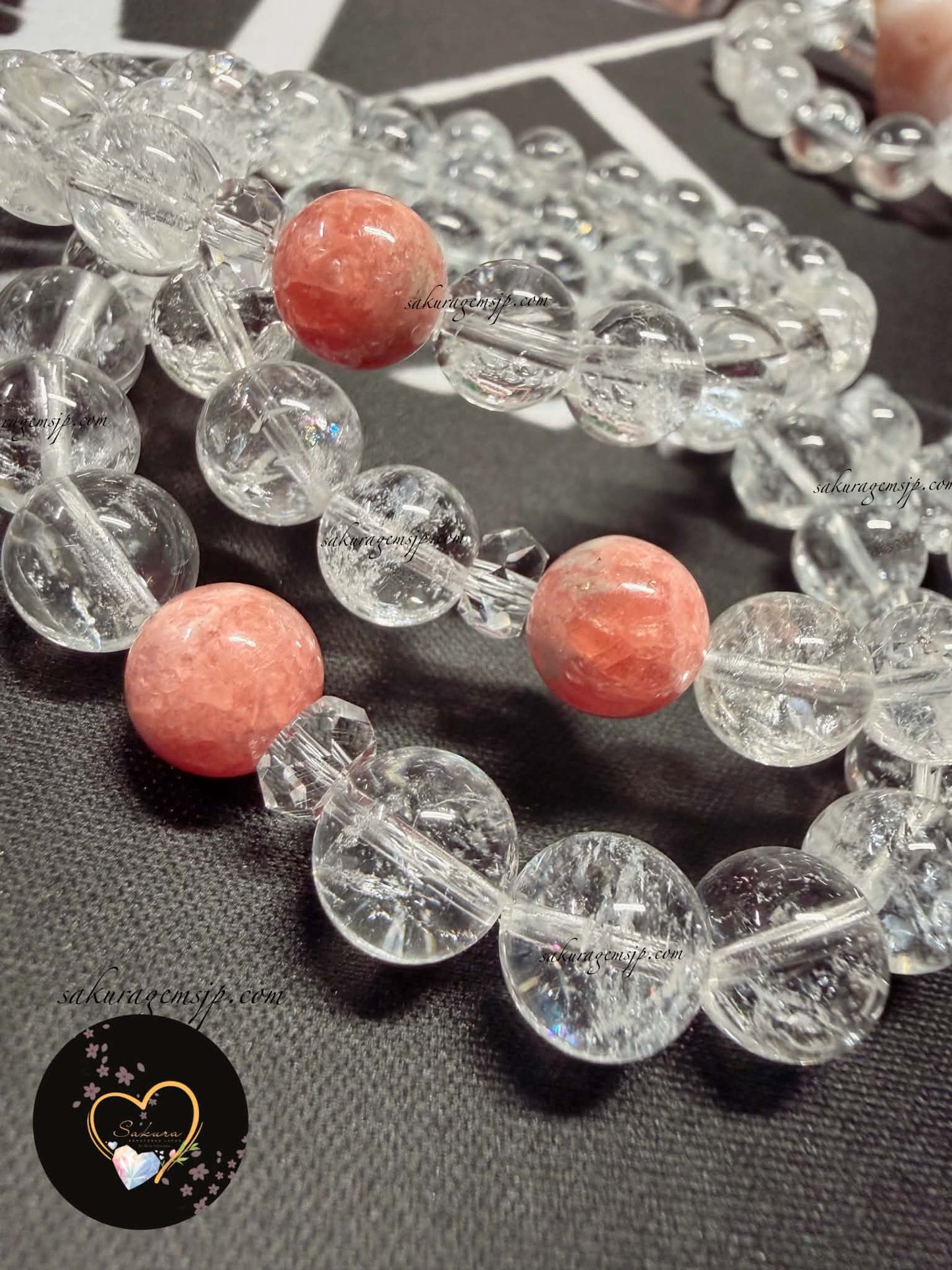 High Quality HIMALAYAN Quartz x Rhodochrosite Bracelet ( Desabure Signature Collection )
