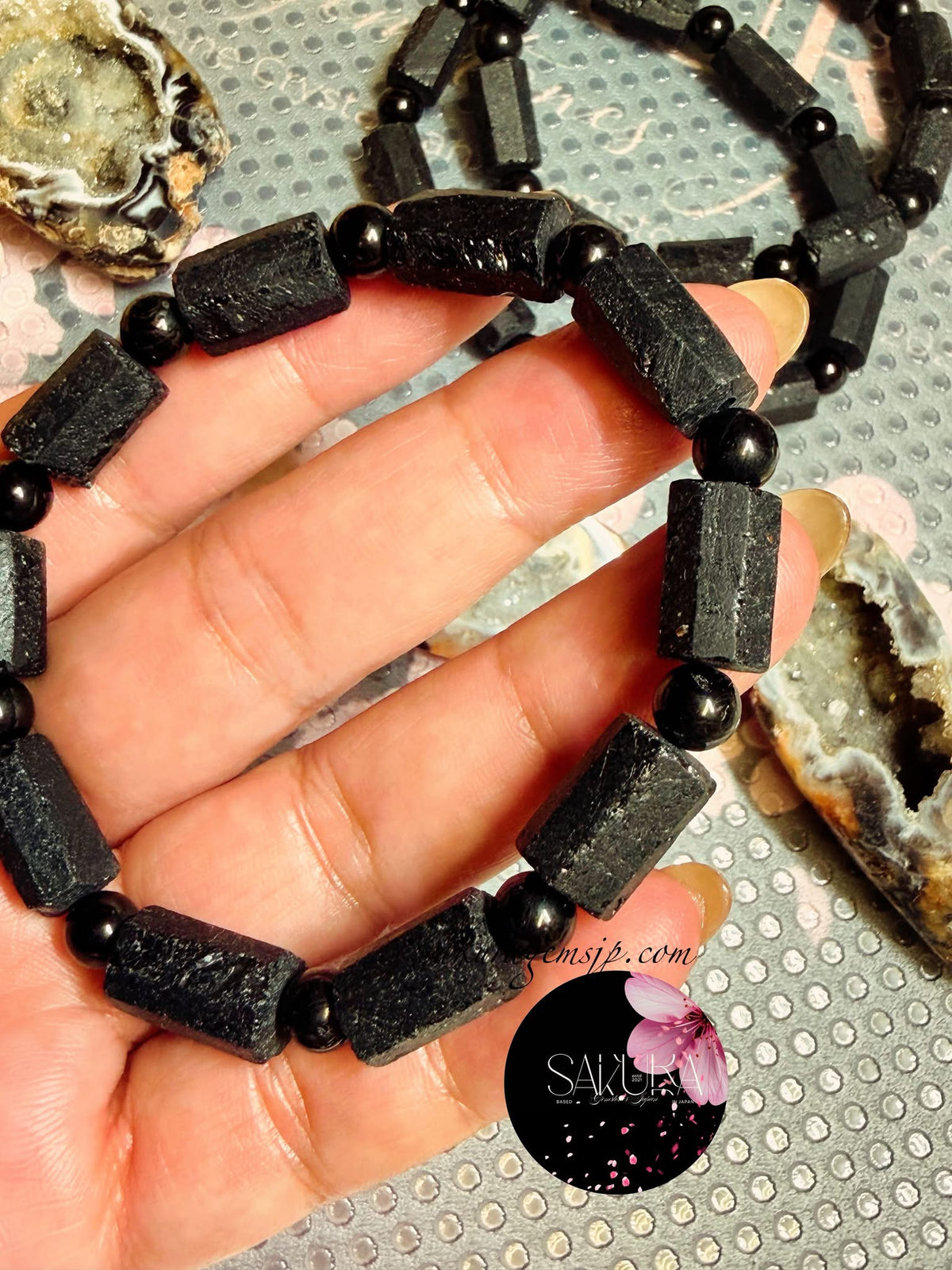 Raw Black Tourmaline Bracelet ( rooted-deep )