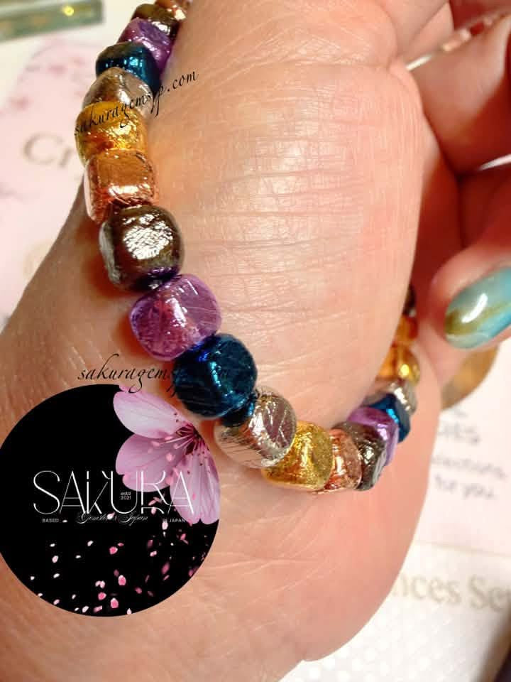 Meteorite Bracelet  “Cosmic Gemstone Bracelet”