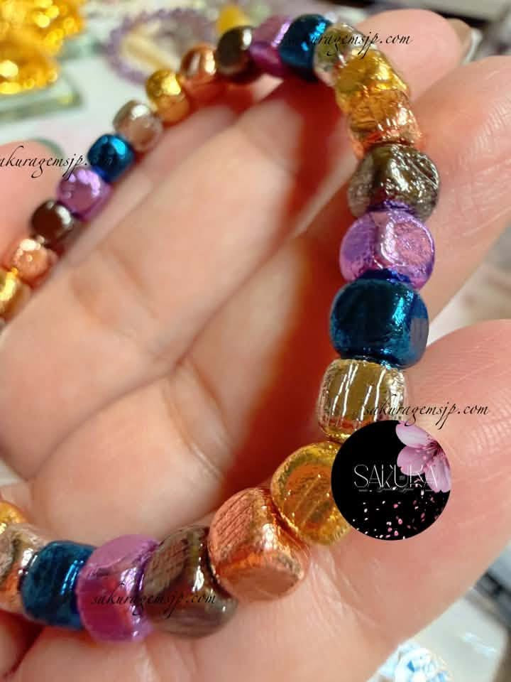 Meteorite Bracelet  “Cosmic Gemstone Bracelet”