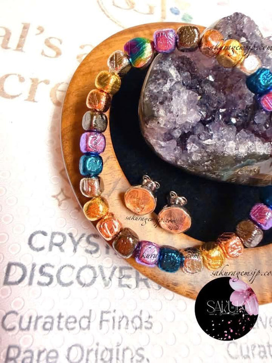 Meteorite Bracelet  “Cosmic Gemstone Bracelet”