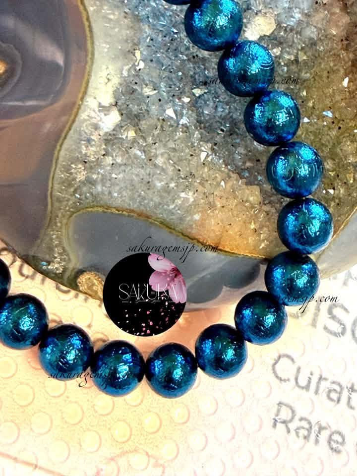 Genuine Blue Metallic Meteorite Bracelet