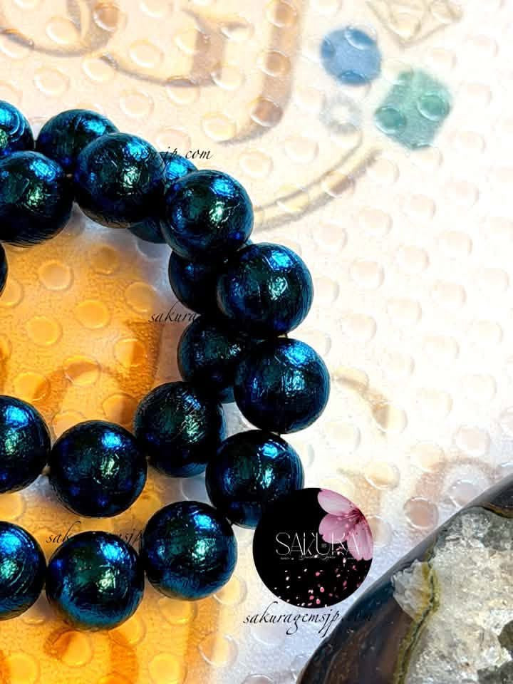 Genuine Blue Metallic Meteorite Bracelet