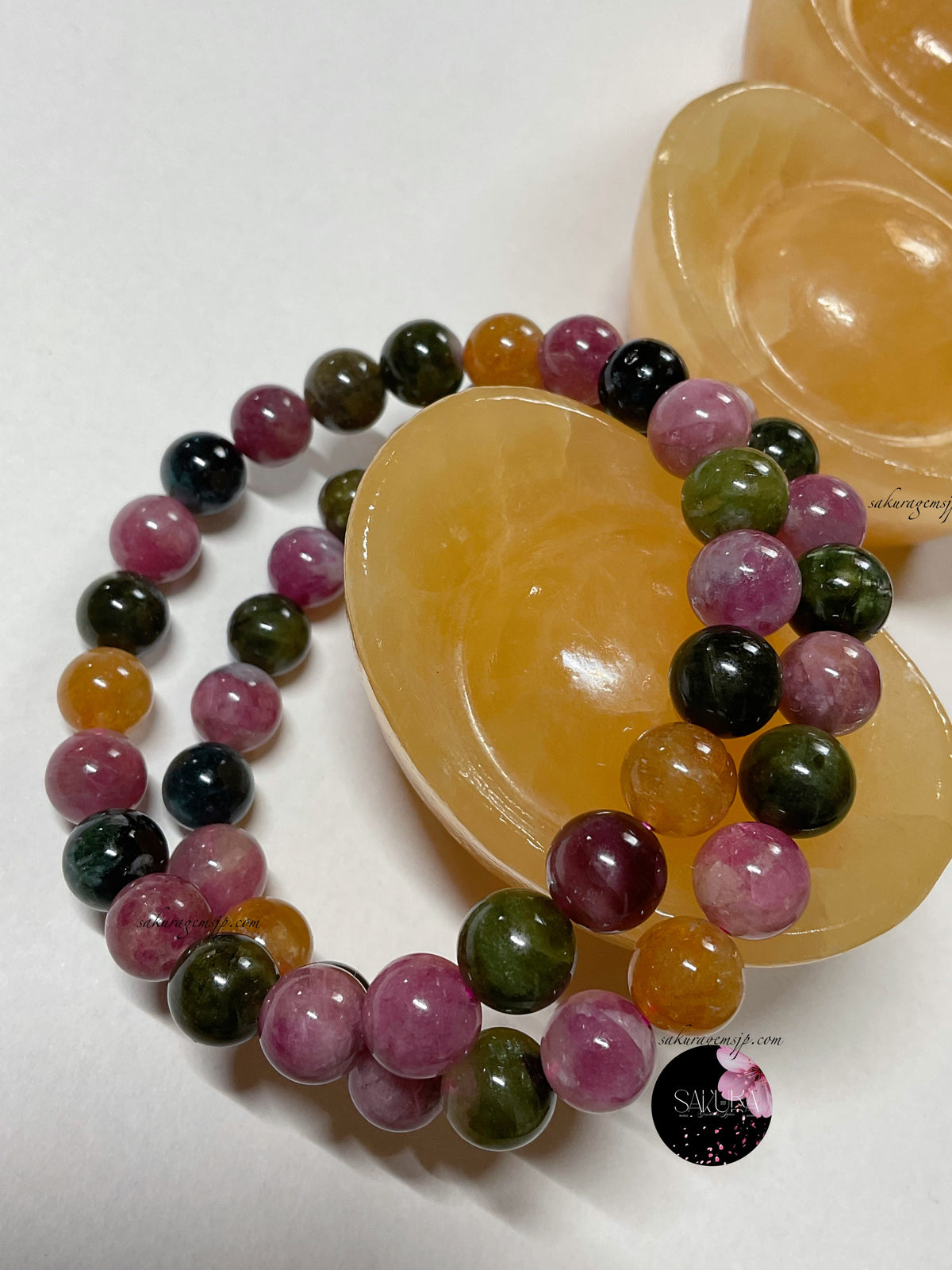 Watermelon Tourmaline Bead Bracelet