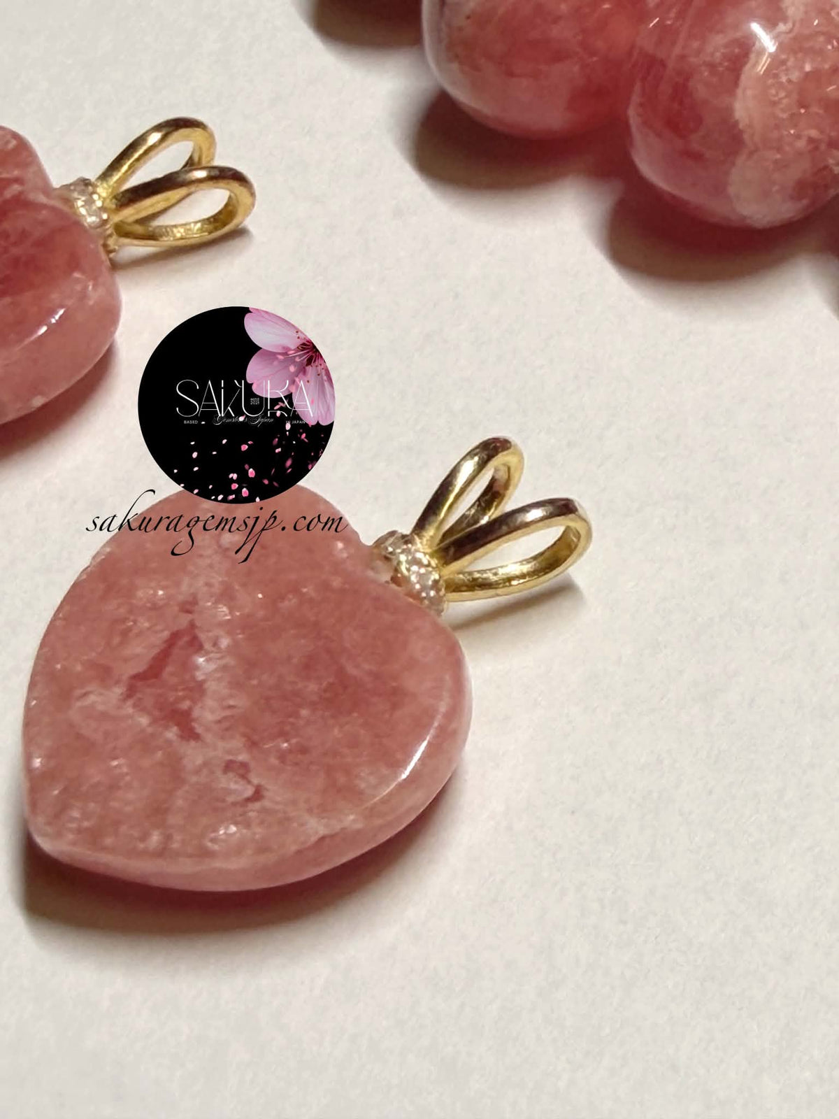 s925 Sterling Silver Rhodochrosite Heart Pendant
