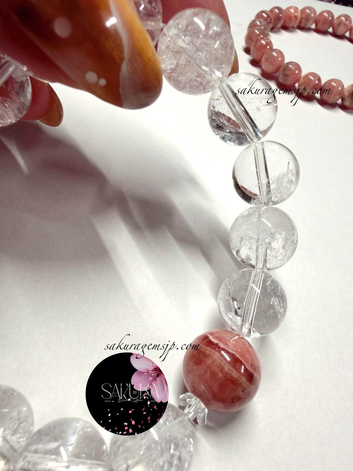 Rodhochrosite x Himalayan Quartz Bracelet