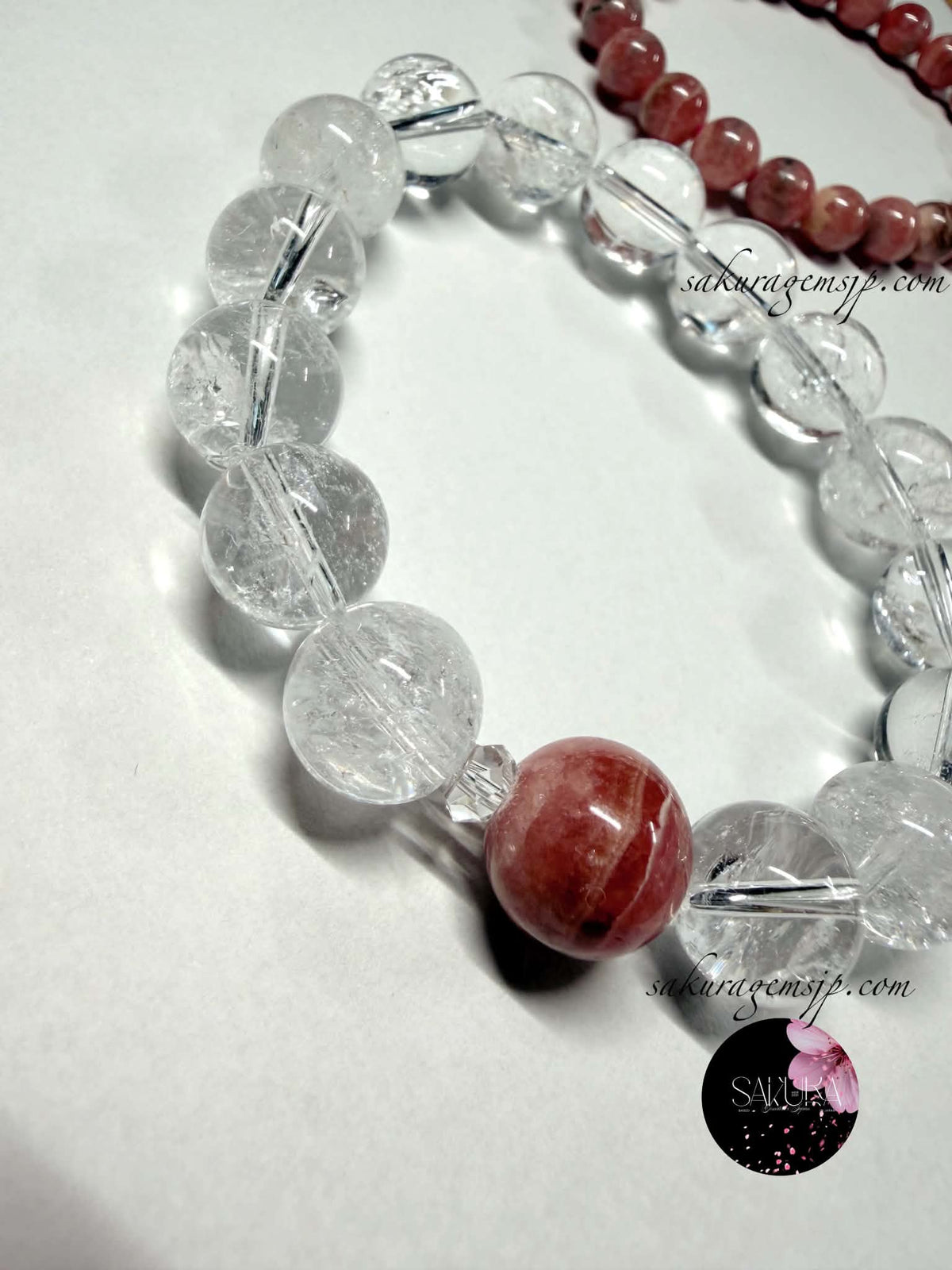 Rodhochrosite x Himalayan Quartz Bracelet