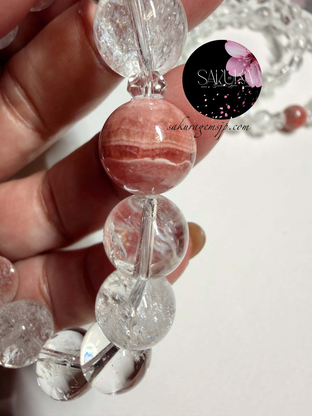 Rodhochrosite x Himalayan Quartz Bracelet