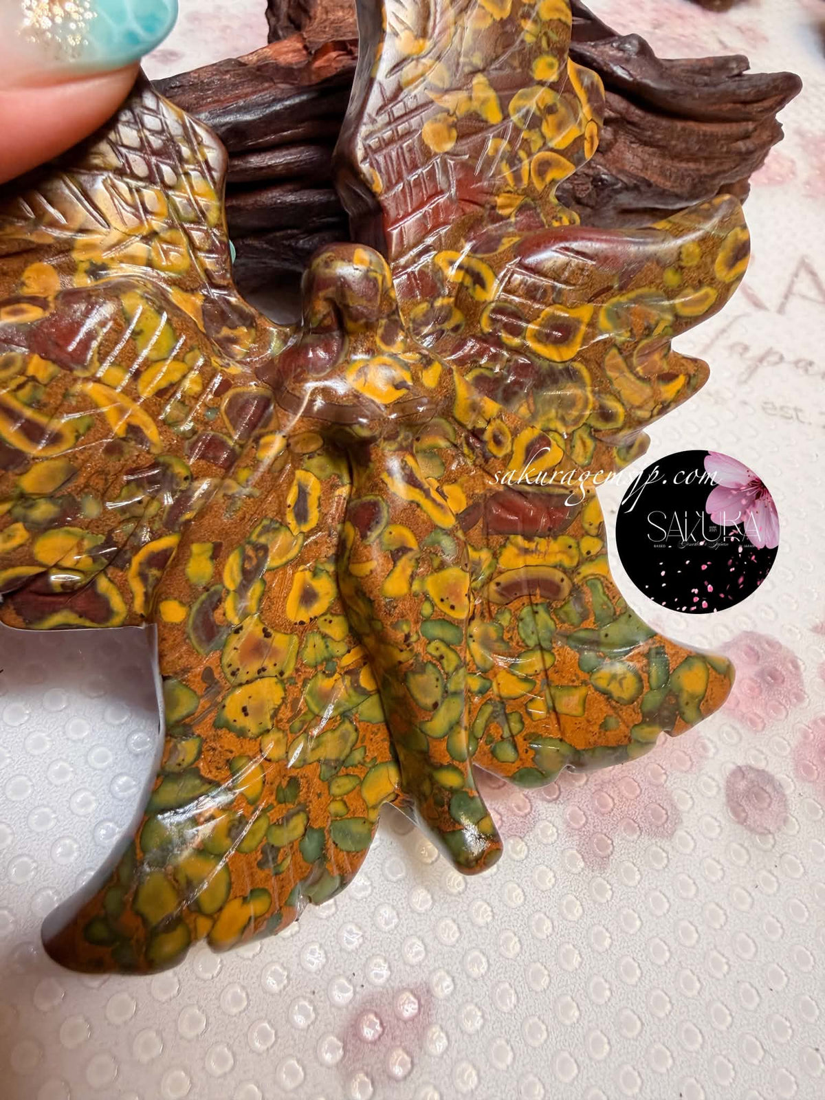 Seraph / Six-Winged Angel Carving / Mariam Jasper Stone