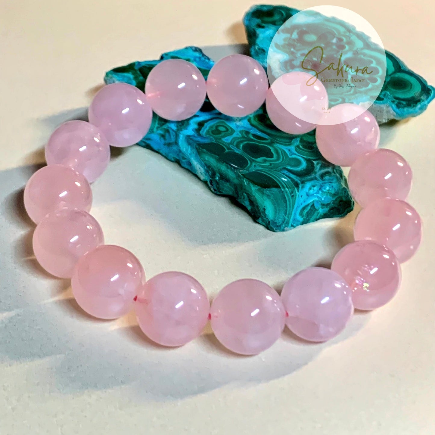 14mm. Round Beads Gentle Pink ROSE QUARTZ